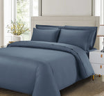 Cotton House 3-Piece King Bamboo Duvet Cover Set - Blue