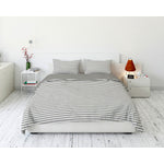 Cotton House Twin Duvet Cover Set - Pewter Stripes