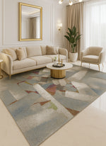 Merinos Diamond 7'8" x 10'8" Area Rug with Underpad - Beige