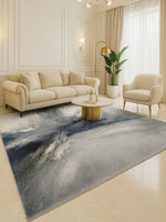 Merinos Diamond 5'3" x 7'5" Area Rug with Underpad - Blue