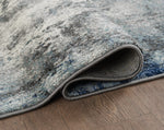 Merinos Diamond 6'6" x 9'5" Area Rug with Underpad - Blue, Grey