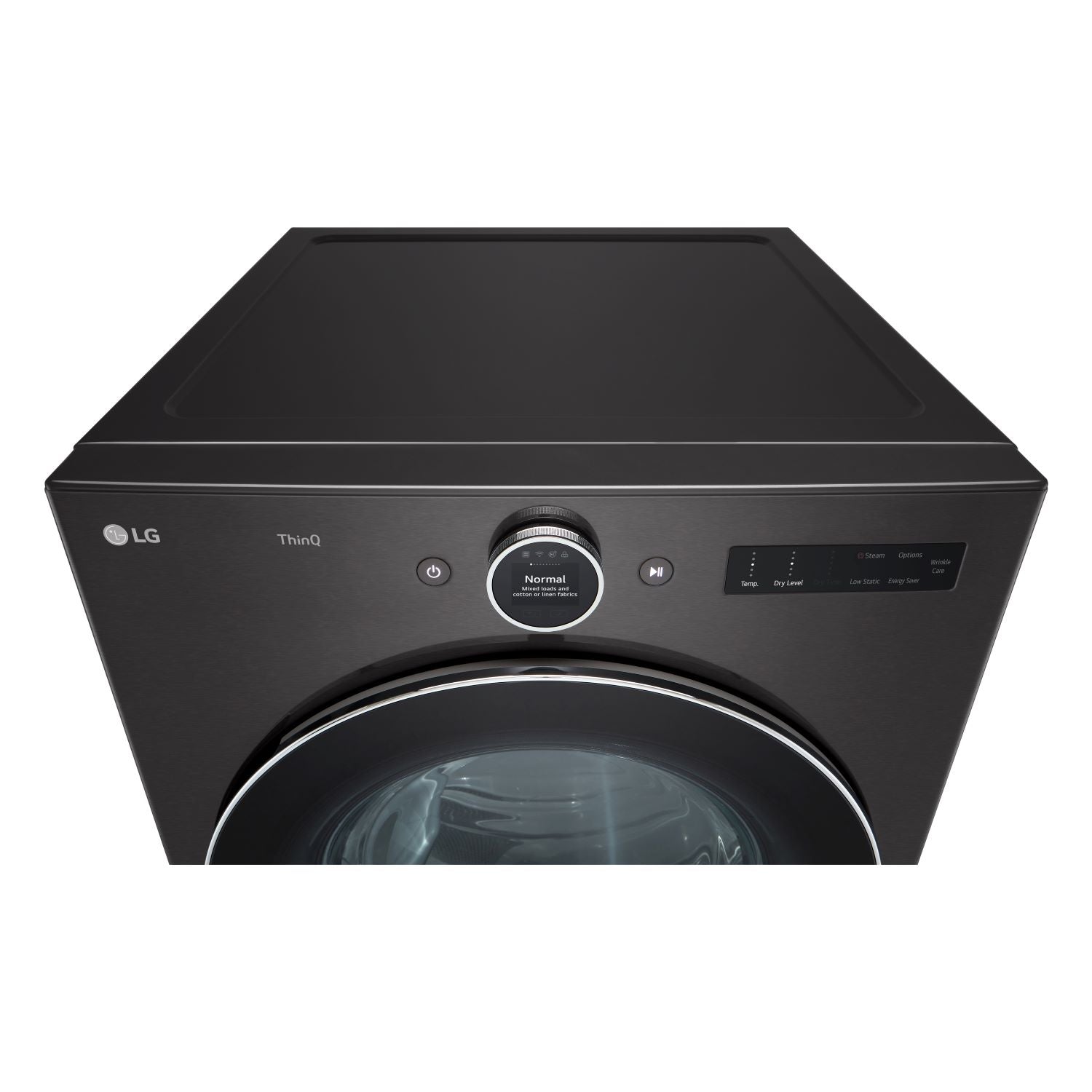 LG Black Steel Front Load Washer with AI DD™ 2.0 and LCD Knob (5.8 cu.