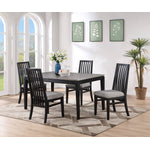 Isadora 5-Piece Dining Set - Black, Grey
