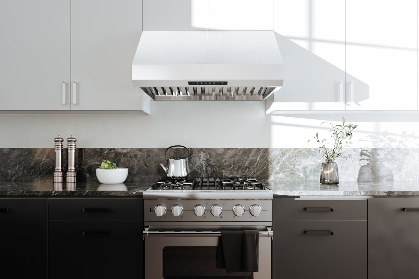 Hauslane Stainless Steel PRO Series 30" Versatile Under Cabinet or Wall Mounted Range Hood with Smart App Control - PRO500SS-30