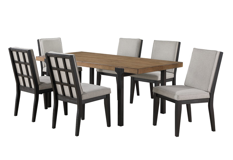 Freye 7Piece Dining Set Black, Brown Leon's