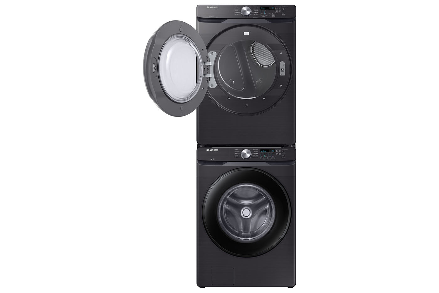 Samsung Black Stainless Steel Front-Load Washer (5.2 cu. ft.) & Black Stainless Steel Electric Dryer (7.5 cu. ft.) - WF45T6000AV/A5/DVE45T6005V/AC
