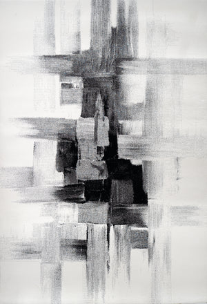 Merinos Diamond 6'6" x 9'5" Area Rug with Underpad - Cream, Grey