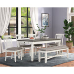 Vespera 6-Piece Dining Set - Brownish Grey, White