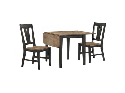 Addie 3-Piece Drop Leaf Set with Splat-Back Dining Chairs - Brown