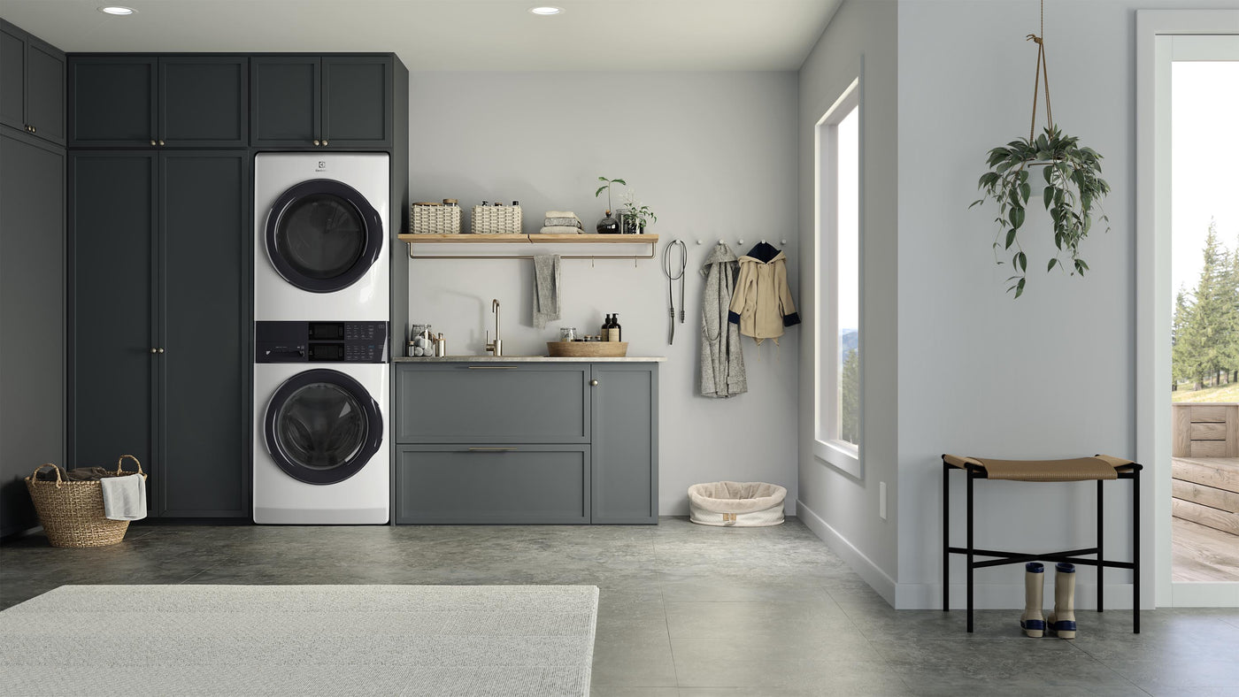 Electrolux White LuxCare Laundry Tower with Washer (5.1 cu. ft.) and Electric Dryer (8 cu. ft.) - ELTE730CAW
