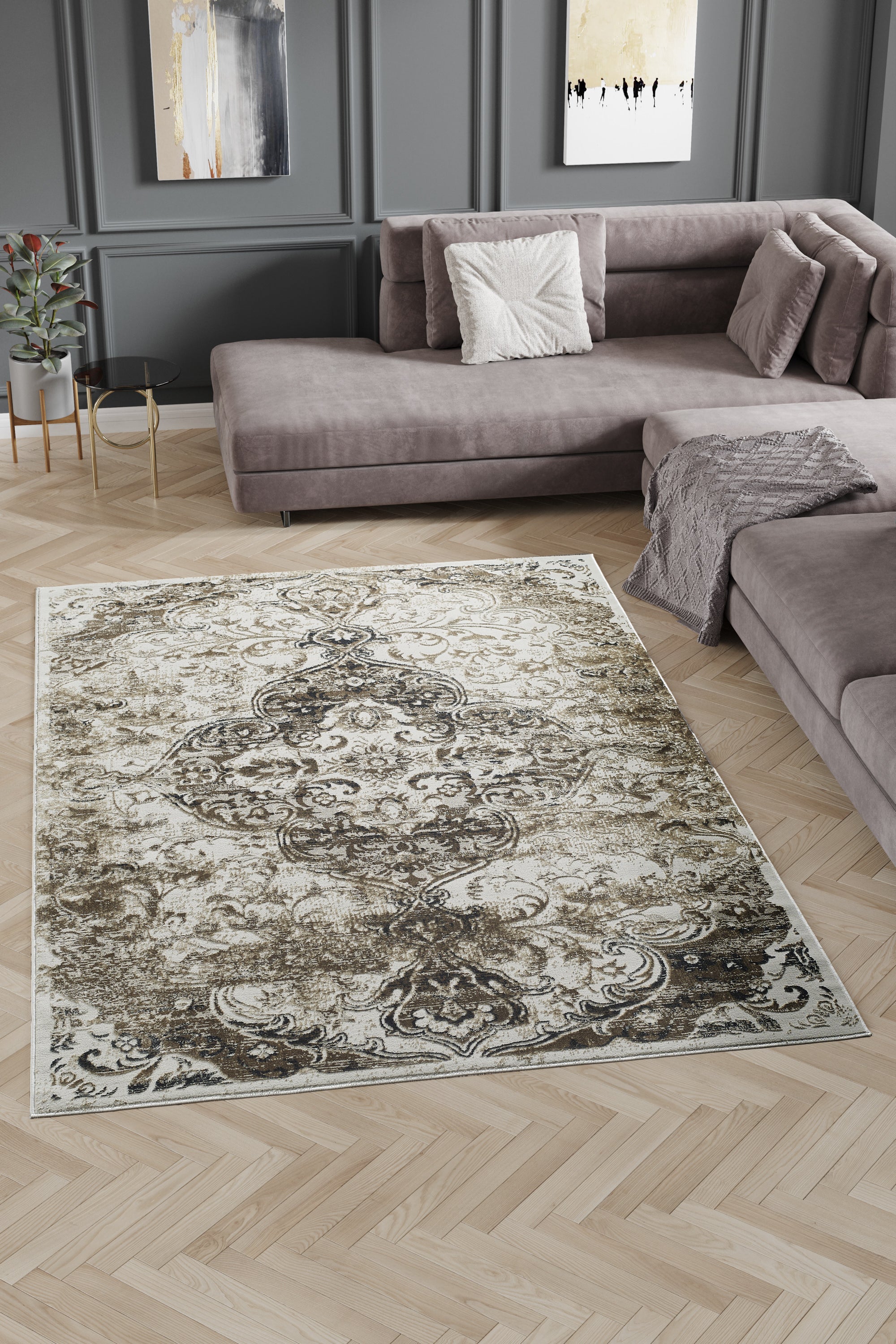 Merinos Emojy 7'8" x 10'8" Area Rug - Cream