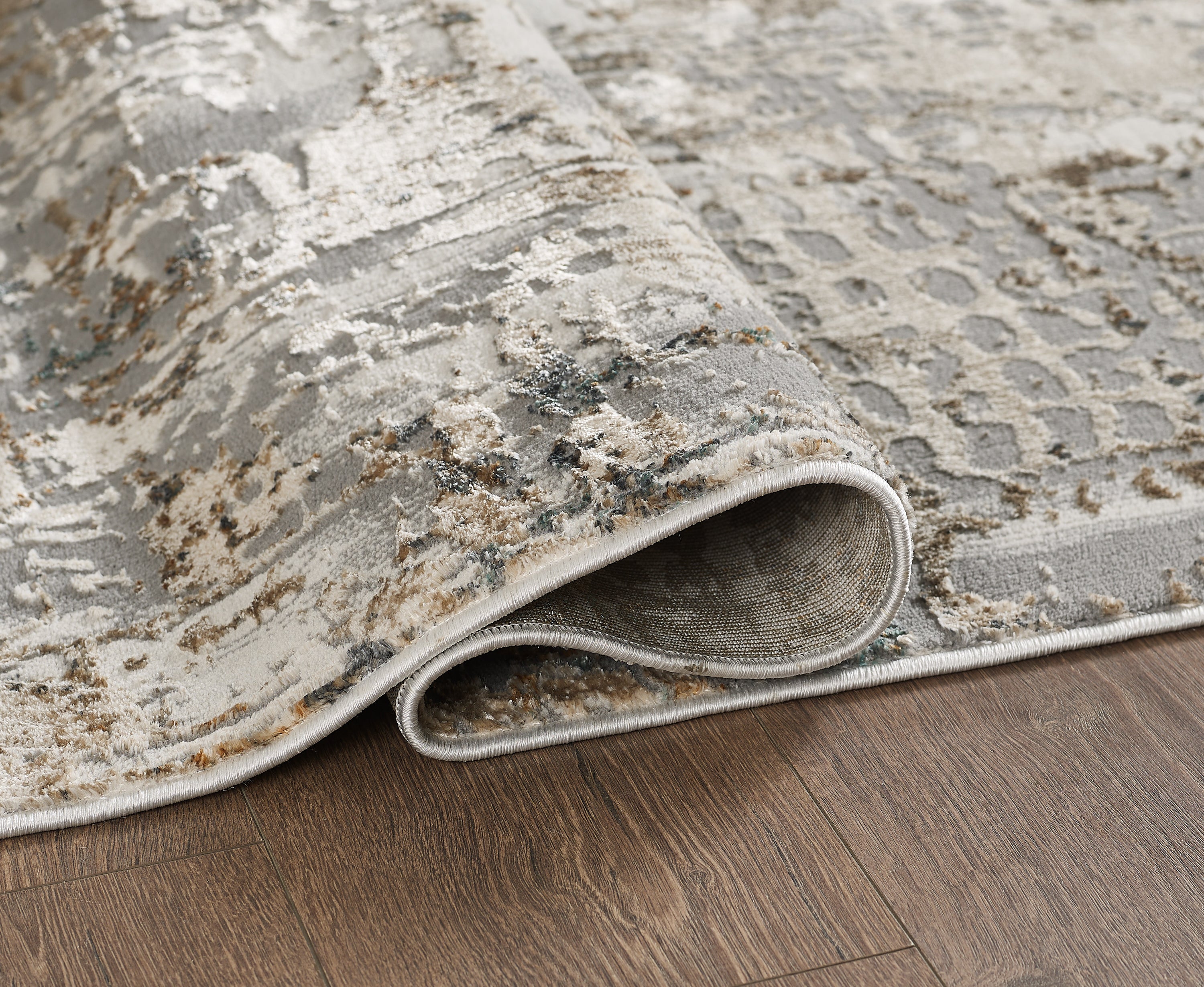 Merinos Emojy 5'3" x 7'5" Area Rug - Dark Grey, Cream