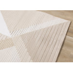 Sandstone Plains 7'10" x 10'10" Elegant Contemporary Geometric Pattern Area Rug - Cream