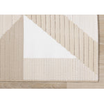 Sandstone Plains 7'10" x 10'10" Elegant Contemporary Geometric Pattern Area Rug - Cream