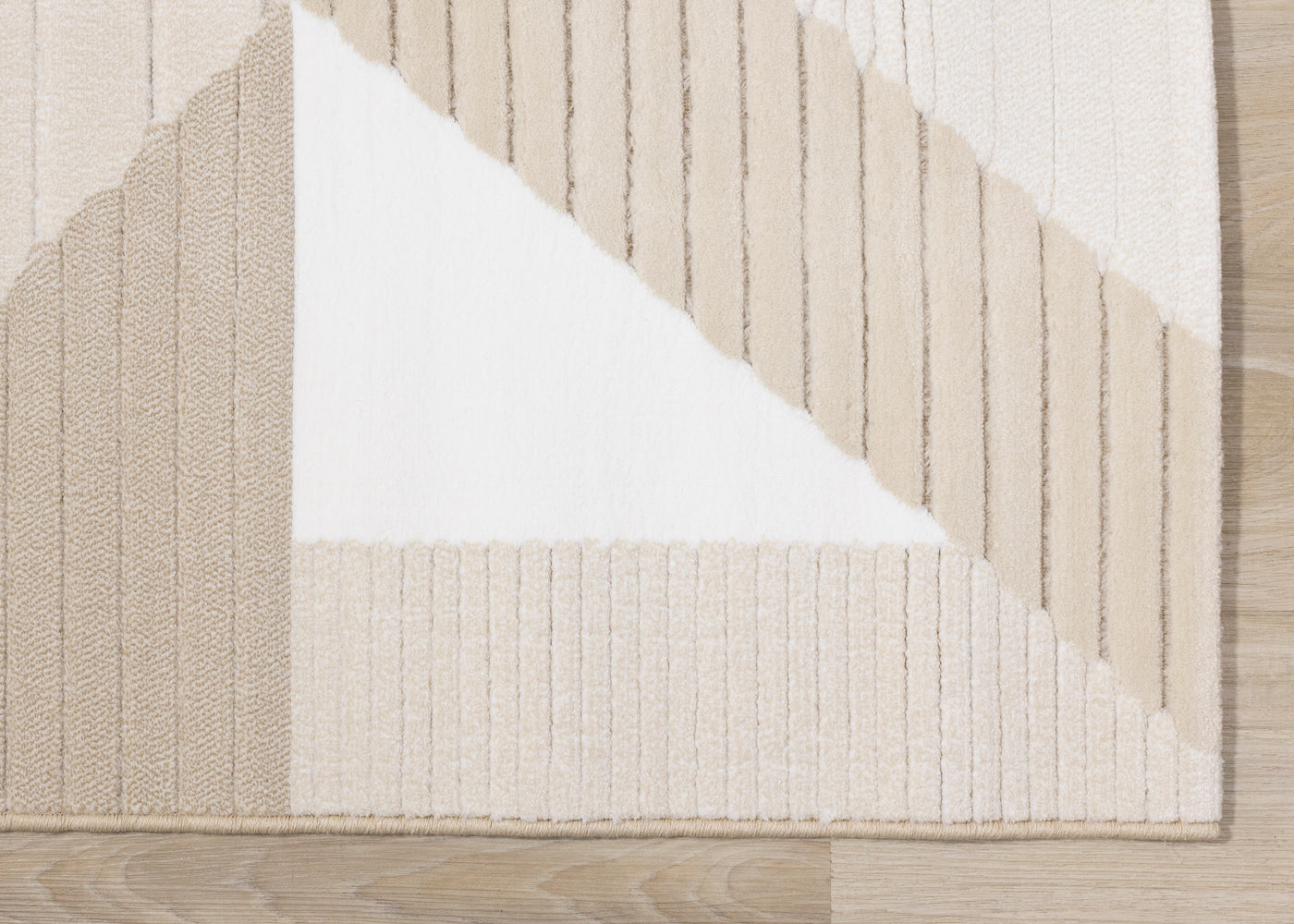 Sandstone Plains 7'10" x 10'10" Elegant Contemporary Geometric Pattern Area Rug - Cream