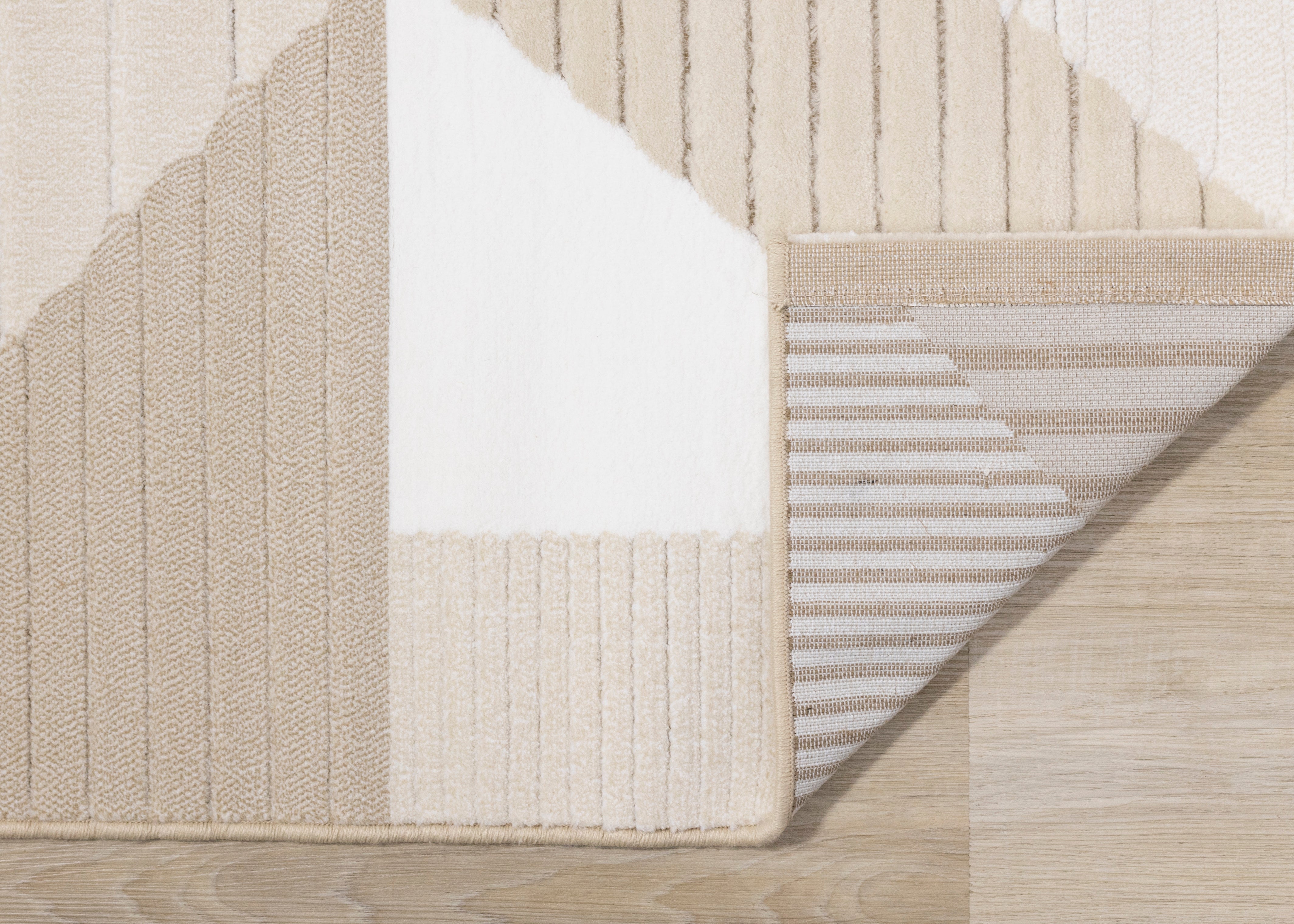 Sandstone Plains 7'10" x 10'10" Elegant Contemporary Geometric Pattern Area Rug - Cream