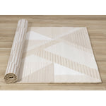 Sandstone Plains 7'10" x 10'10" Elegant Contemporary Geometric Pattern Area Rug - Cream