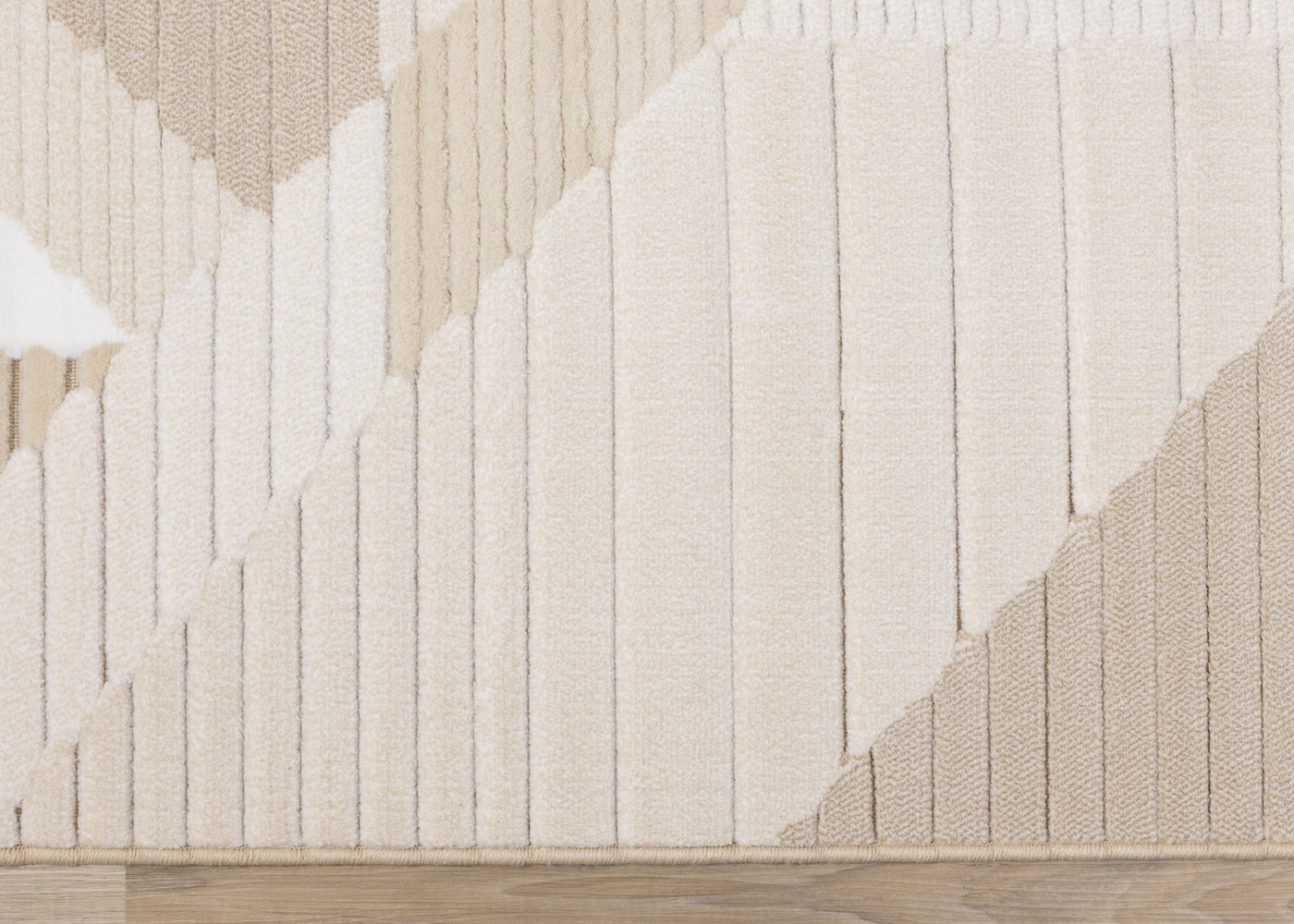 Sandstone Plains 7'10" x 10'10" Elegant Contemporary Geometric Pattern Area Rug - Cream