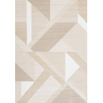 Sandstone Plains 7'10" x 10'10" Elegant Contemporary Geometric Pattern Area Rug - Cream