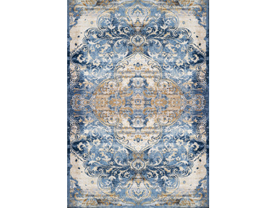 L2 Decor Emojy Area Rug 5' x 8' with Underpad - Blue
