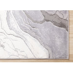 Frosted Cloud 6'7" x 9'6" Marble Design Area Rug - Grey, White
