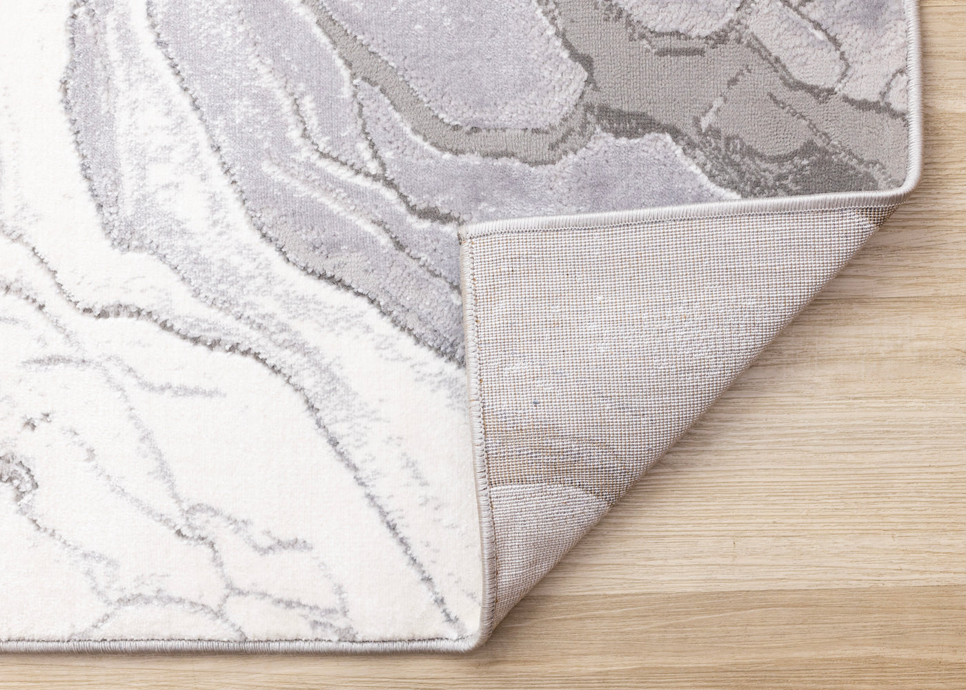 Frosted Cloud 5'3" x 7'7" Marble Design Area Rug - Grey, White