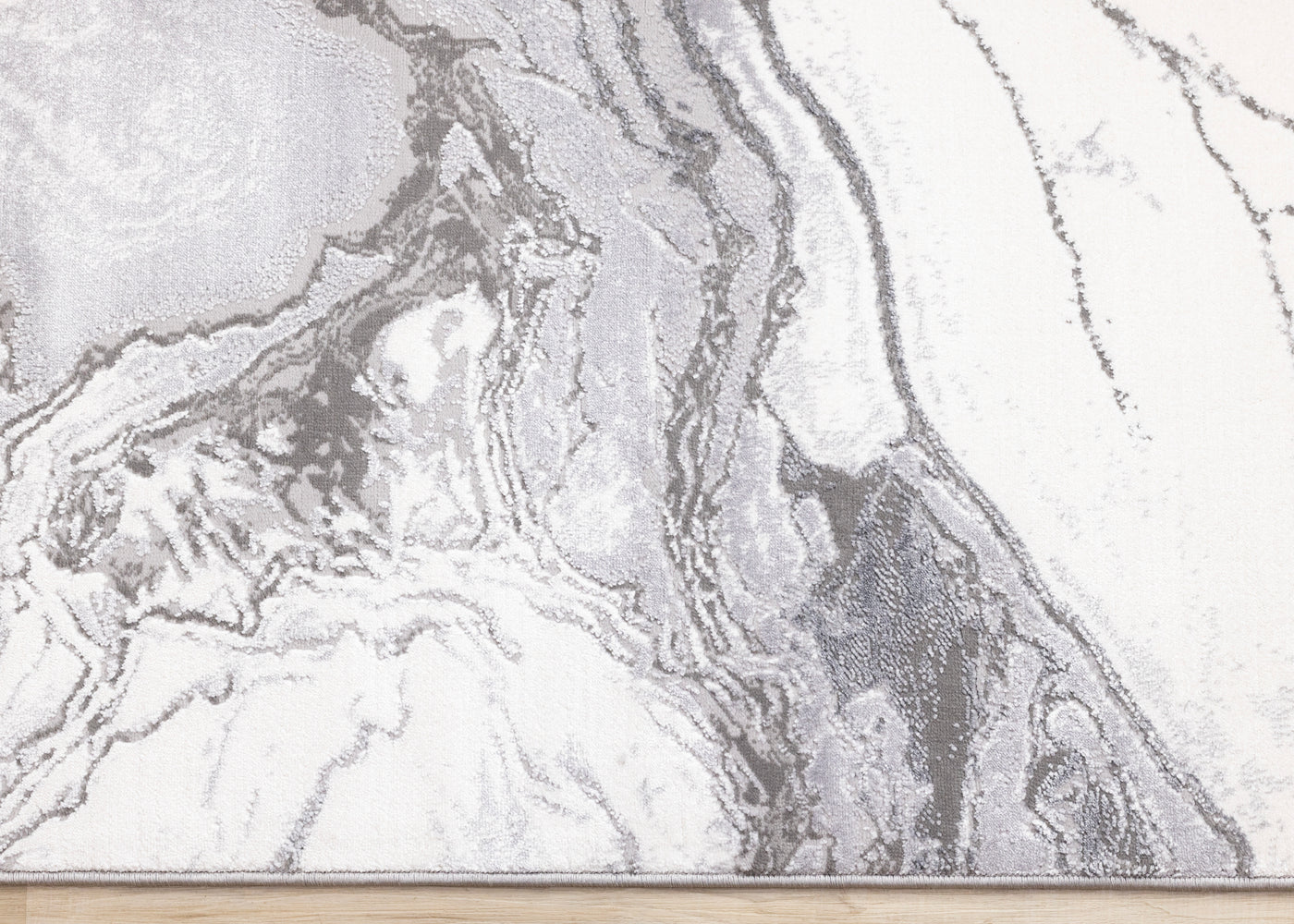 Frosted Cloud 5'3" x 7'7" Marble Design Area Rug - Grey, White