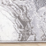 Frosted Cloud 6'7" x 9'6" Marble Design Area Rug - Grey, White