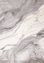 Frosted Cloud 5'3" x 7'7" Marble Design Area Rug - Grey, White