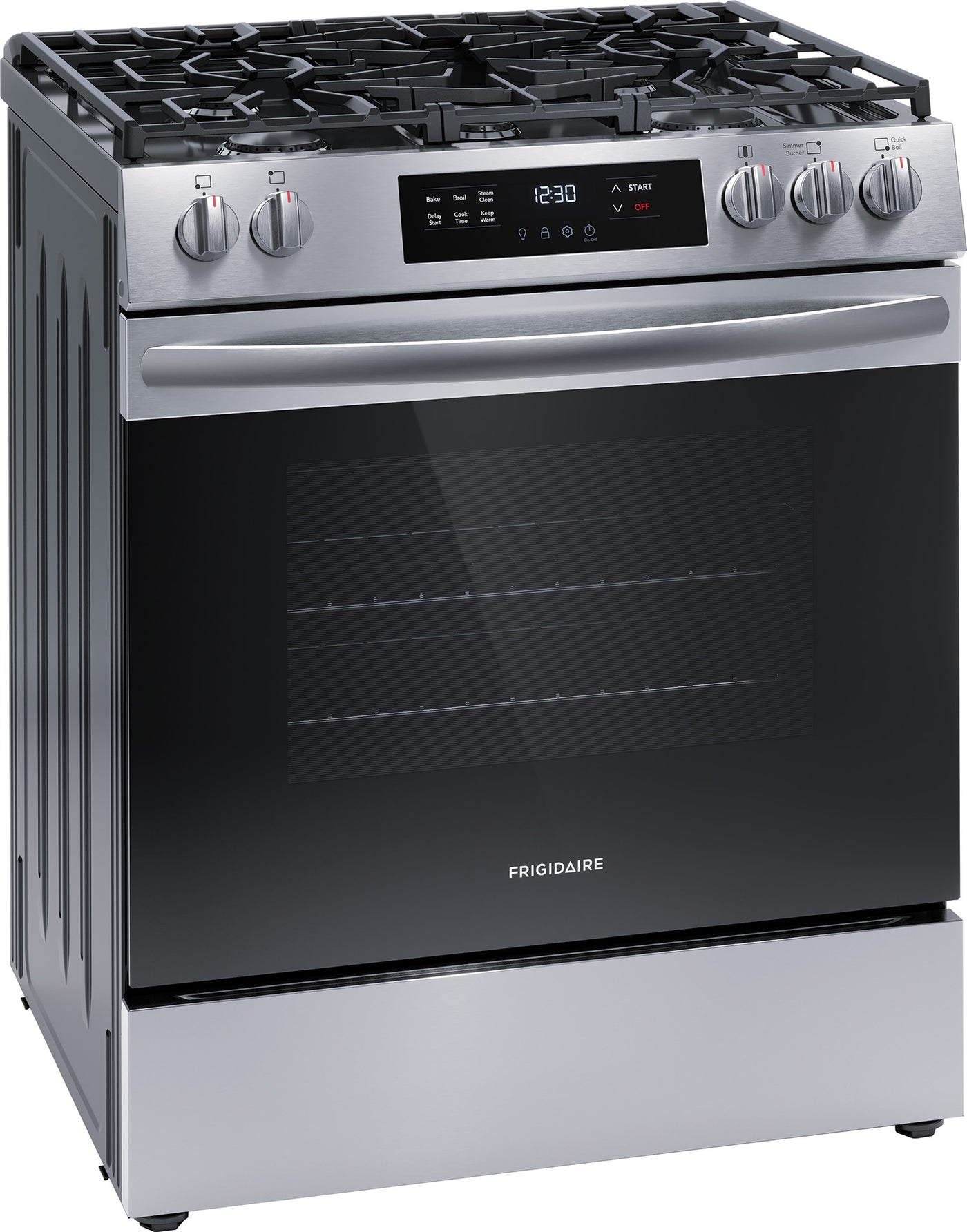 Frigidaire Stainless Steel 30'' Front Control Gas Range (5.1 Cu. Ft) - FCFG3062AS