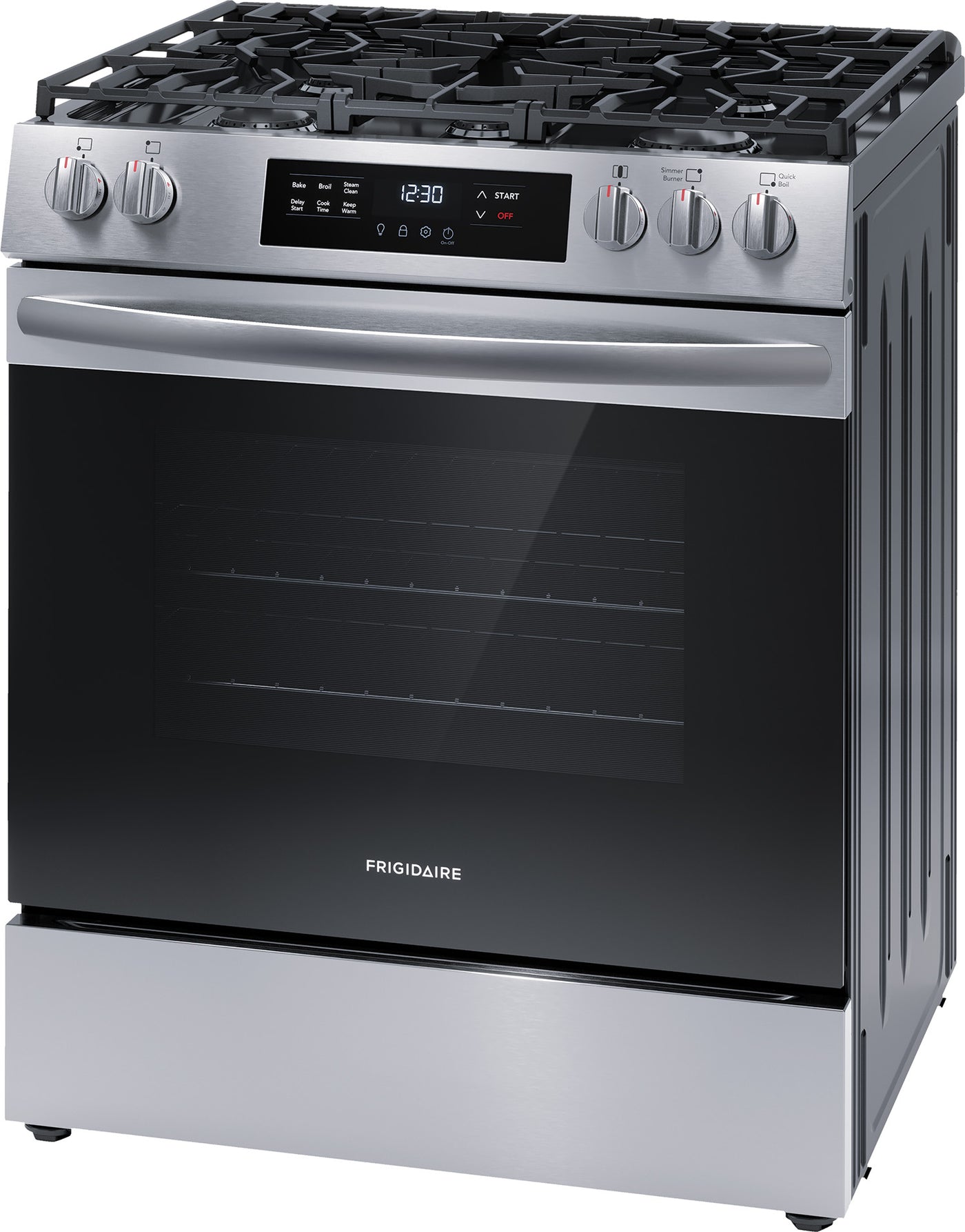 Frigidaire Stainless Steel 30'' Front Control Gas Range (5.1 Cu. Ft) - FCFG3062AS