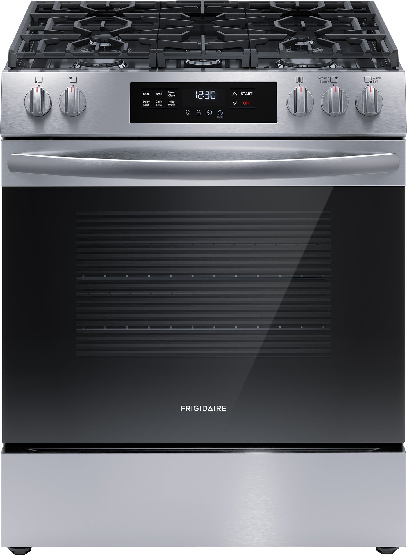 Frigidaire Stainless Steel 30'' Front Control Gas Range (5.1 Cu. Ft) - FCFG3062AS