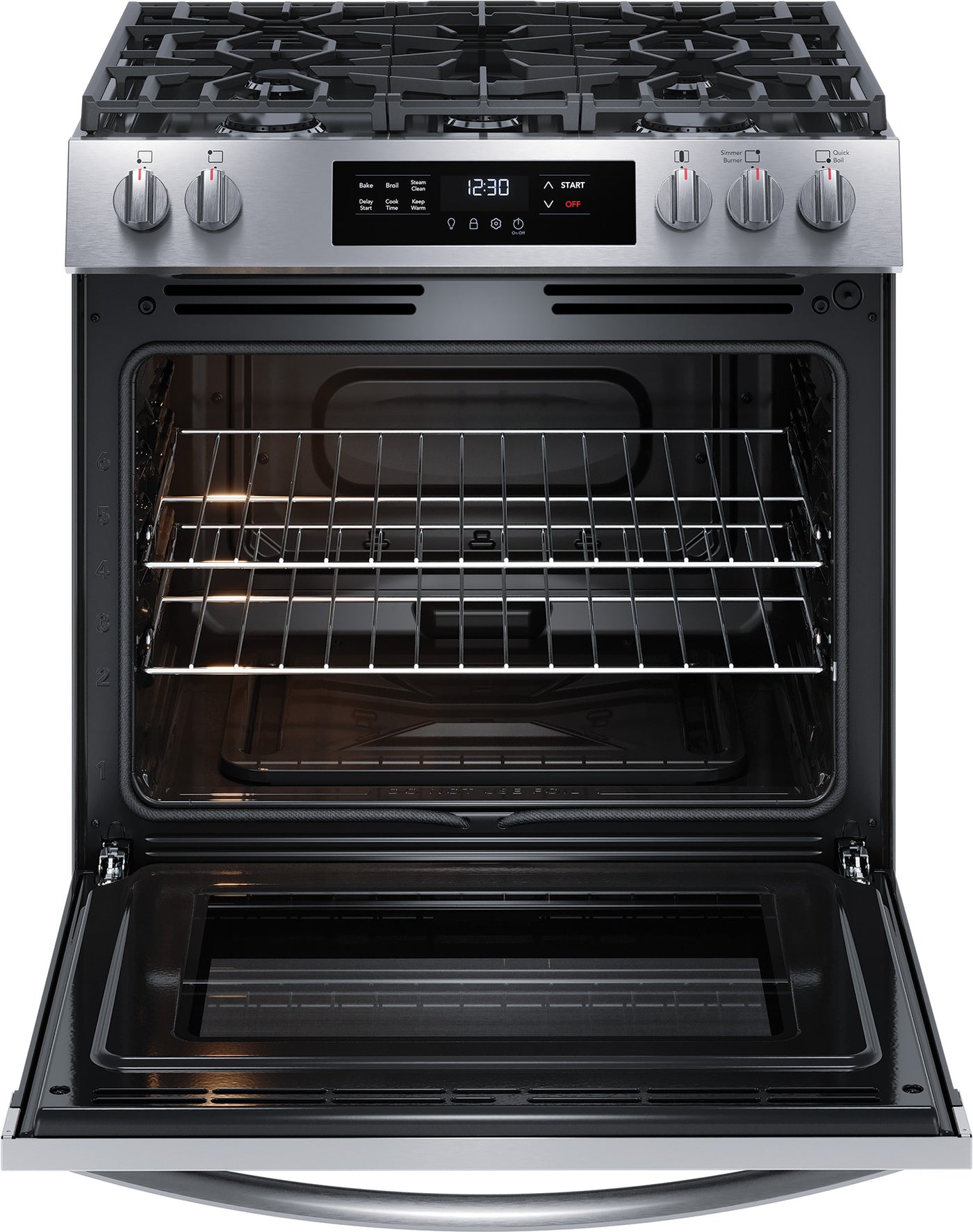 Frigidaire Stainless Steel 30'' Front Control Gas Range (5.1 Cu. Ft) - FCFG3062AS