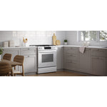 Frigidaire White 30'' Front Control Gas Range (5.1 Cu. Ft) - FCFG3062AW