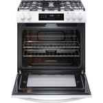 Frigidaire White 30'' Front Control Gas Range (5.1 Cu. Ft) - FCFG3062AW