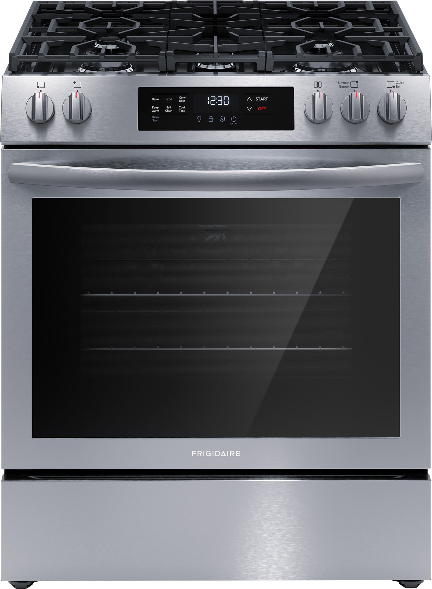 Frigidaire Stainless Steel 30'' Front Control Gas Range (5.1 Cu. Ft) - FCFG3083AS