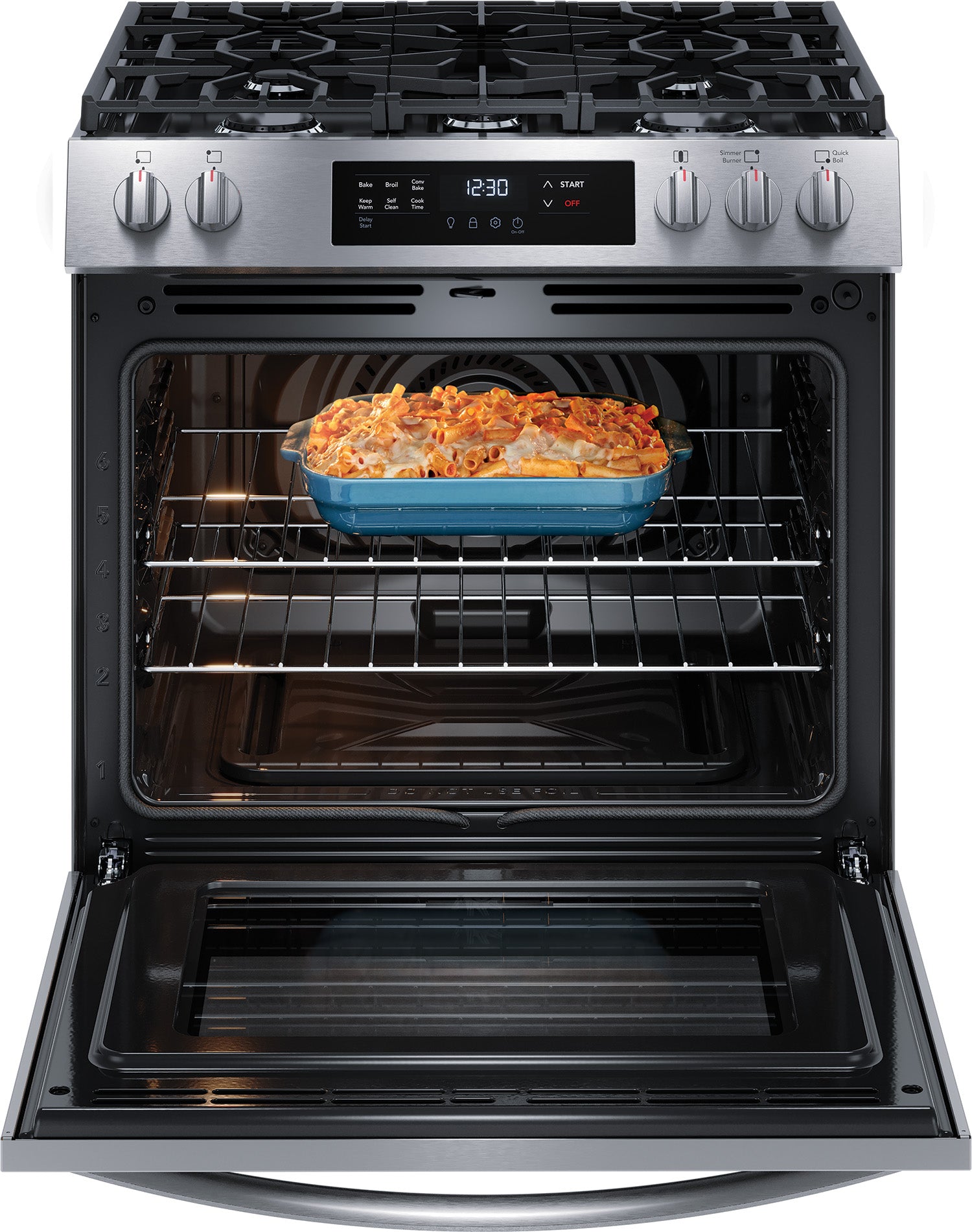 Frigidaire Stainless Steel 30'' Front Control Gas Range (5.1 Cu. Ft) - FCFG3083AS