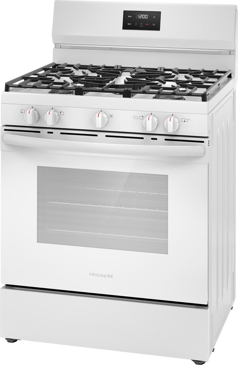 Frigidaire White 30" Gas Range (5.1 Cu. Ft) FCRG3052BW Leon's