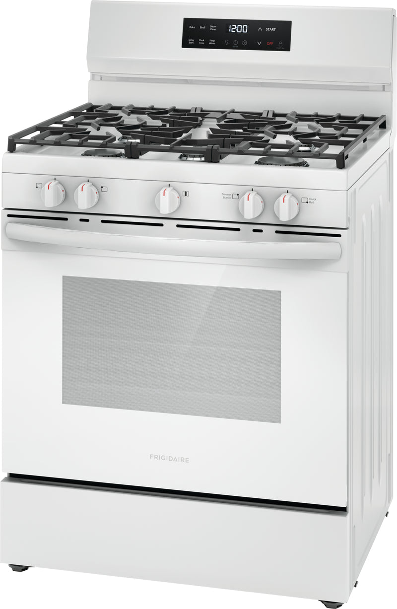 Frigidaire White 30" Gas Range with Quick Boil and Even Baking