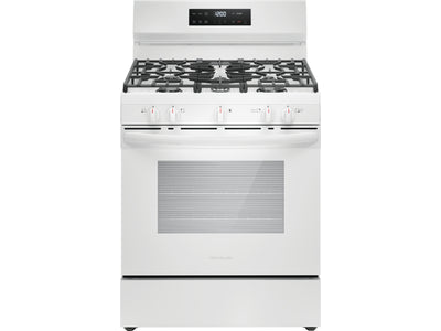 Frigidaire White 30" Gas Range with Quick Boil and Even Baking Technology (5.1 Cu. Ft) - FCRG3062AW