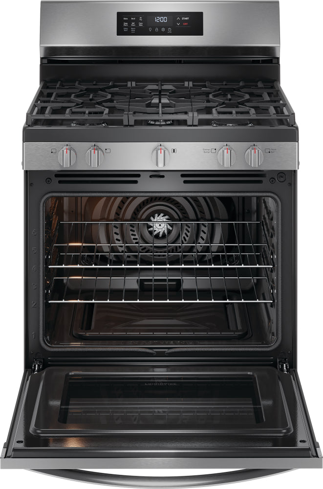 Frigidaire Stainless Steel 30" Freestanding Gas Range with Air Fry (5.1 Cu. Ft.) - FCRG3083AS