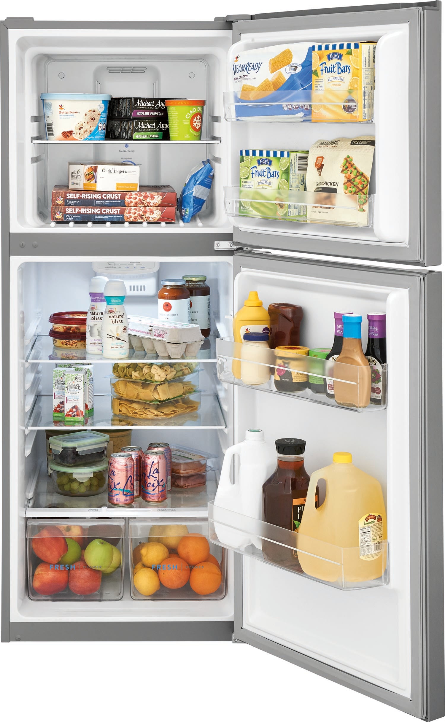 Frigidaire 23.75" 10.1 Cu. Ft. Stainless Steel Top-Freezer Refrigerator - FFET1022UV