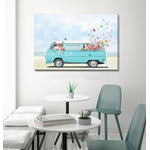 Retro Journey Wall Art - Blue/White - 36 X 24