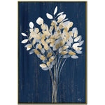 Bouquet on Blue II Wall Art - Blue/Gold - 29 X 43