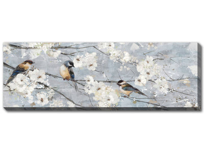 Morning Branch Wall Art - Blue/White - 59 X 20