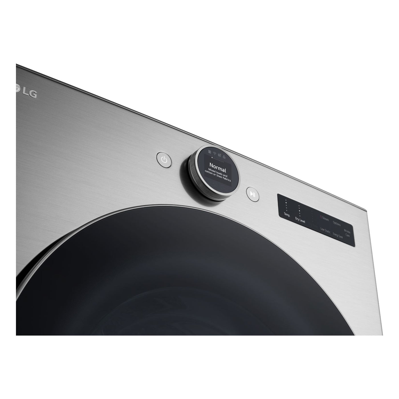LG Graphite Steel Front Load Washer with AI DD™ (5.2 cu. Ft) & Ultra Large Capacity Smart Front Load Dryer with Built-In Intelligence & TurboSteam® (7.4 cu. ft) - WM5500HVA/DLEX5500V
