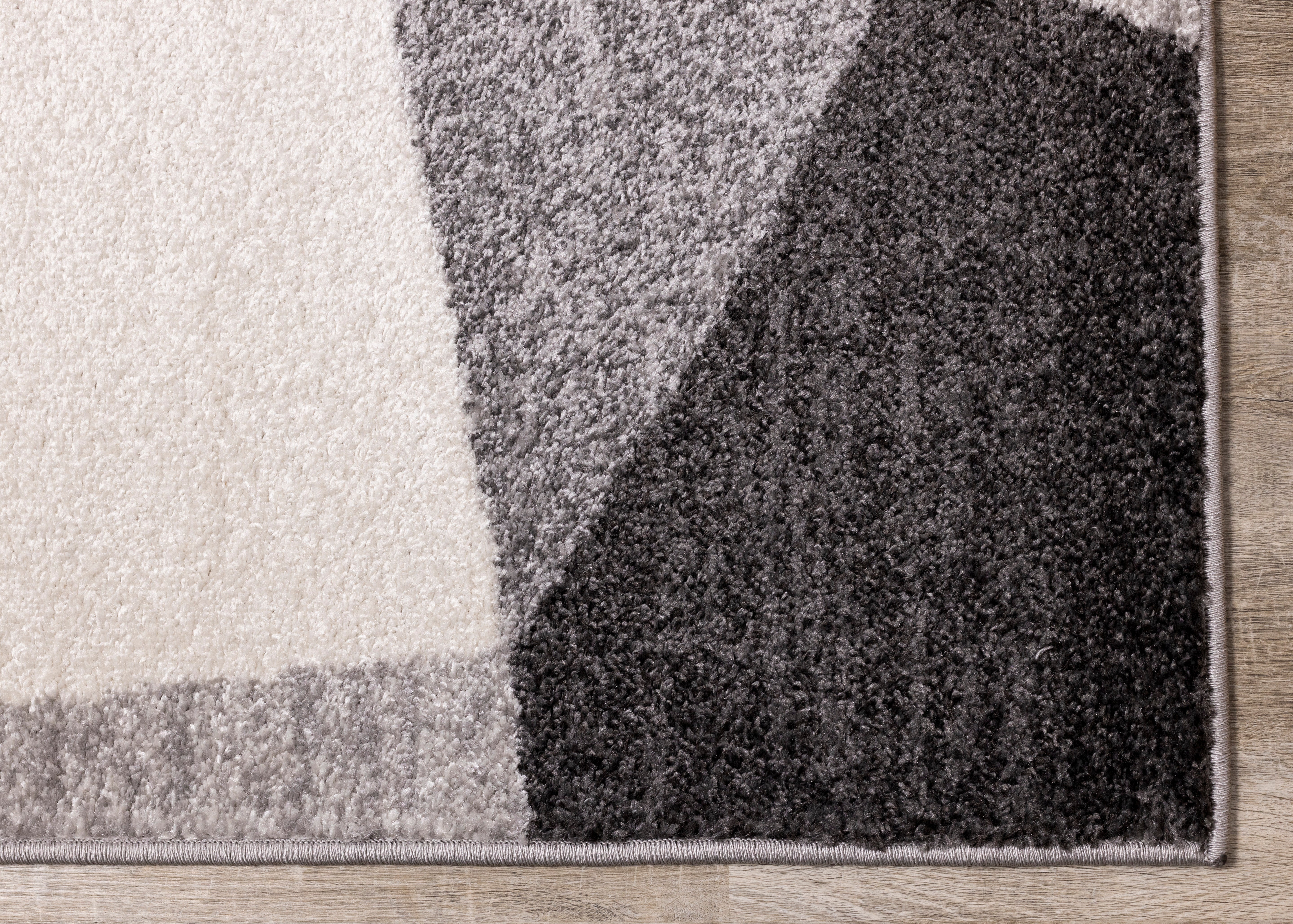 Focus 7'10" x 10'6" Geometric Shapes Area Rug - Grey, White