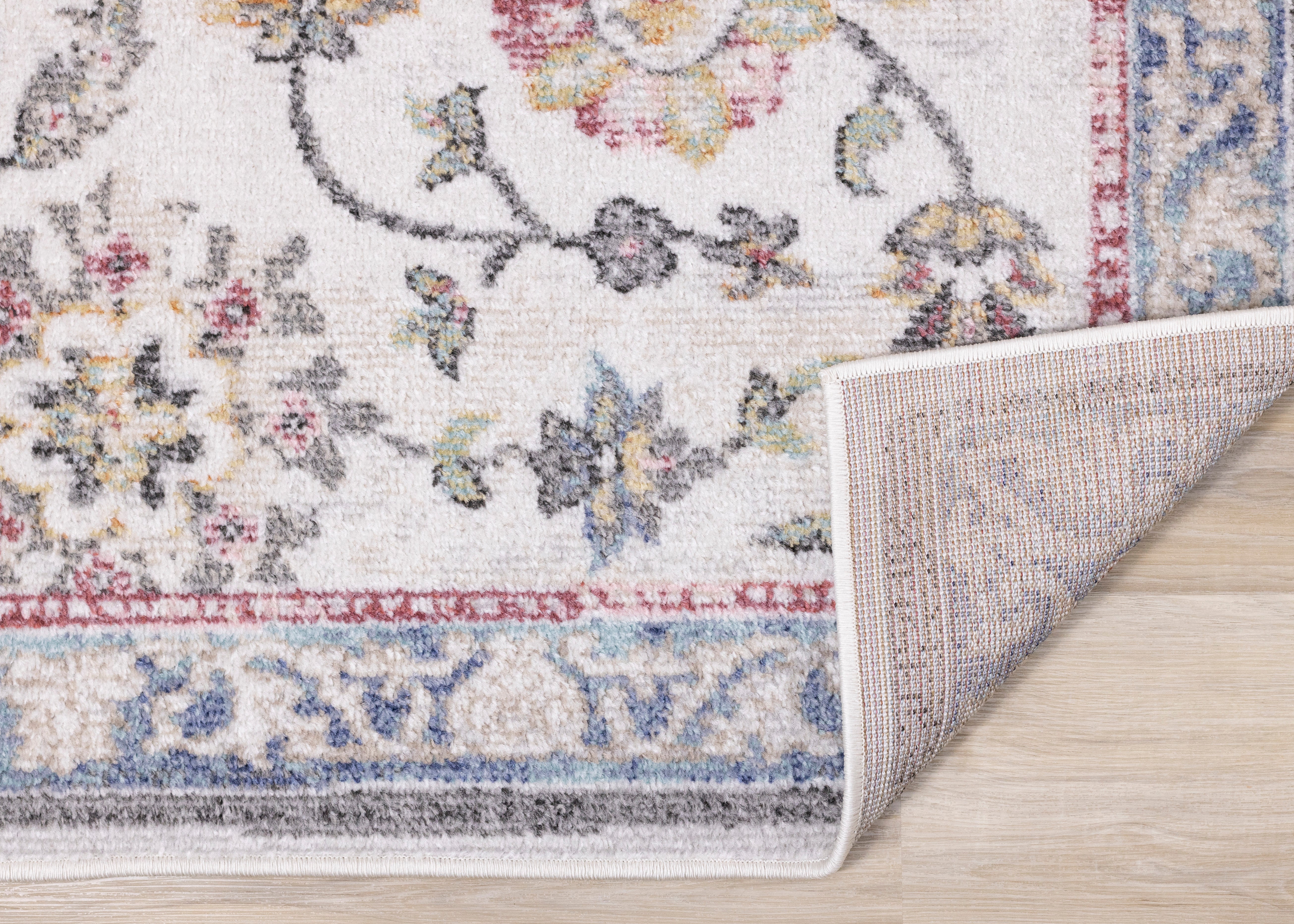 Fresco 5'3" x 7'7" Floral Border Area Rug