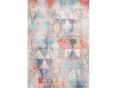 Fresco 6'7" x 9'6" Distressed Triangular Pattern Area Rug