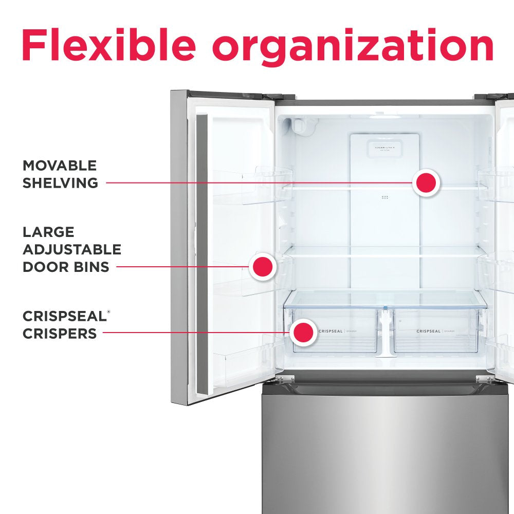 Frigidaire 35.3" 19.9 Cu. Ft. Fingerprint Resistant Stainless Steel Look Counter-Depth French Door Refrigerator - FRFG2011AV--